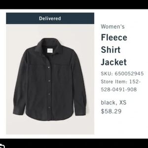 Abercrombie And Fitch Women's Fleece Shirt Jacket - Small